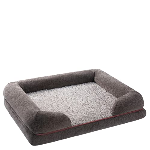 PETSTUFF Orthopädisches Hundebett Bezug abnehmbar waschbar rutschfest Größenwahl, dunkelgrau, L von PETSTUFF