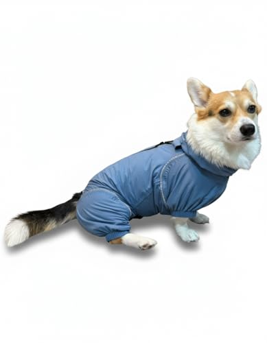 PETT2GO, Atmungsaktiver Regenmantel für Hunde, Corgi, Mantel mit Beinen, mit Kapuze, reflektierende Paspel, kompakt – leise bei Nebel – Größe XS von PETT2GO