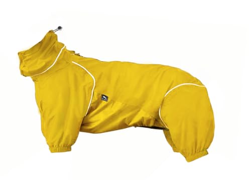 PETT2GO, Regenmantel, atmungsaktiv, für Hunde, Mantel mit Beinen, mit Kapuze, reflektierende Paspel, kompakt, goldfarbene Morgendämmerung, klein PETT2GO, Regenmantel, atmungsaktiv, für Hunde, Mantel mit Beinen, mit Kapuze, reflektierende Paspel, kompakt, goldfarbene Morgendämmerung, klein von PETT2GO