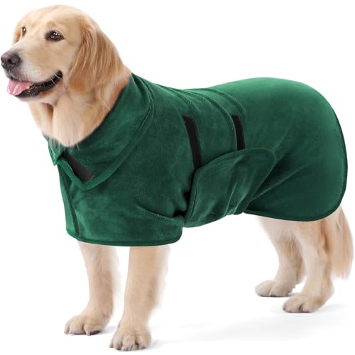 PETTOM Hundebademantel, Bademantel Hund Extra Saugfähig, Hunde Bademantel Mikrofaser Schnelltrockend, Hundetrockenmantel für Große Hunde PETTOM Hundebademantel, Bademantel Hund Extra Saugfähig, Hunde Bademantel Mikrofaser Schnelltrockend, Hundetrockenmantel für Große Hunde von PETTOM