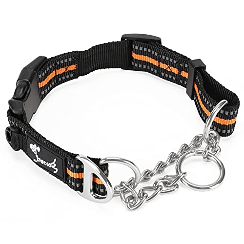 PETTOM Hundehalsband, Zugstopp Halsband Hunde mit Sicherheitsschloss, Halsband Breit Verstellbar und Reflektierend für Große Mittlere und Kleine Hunde von PETTOM