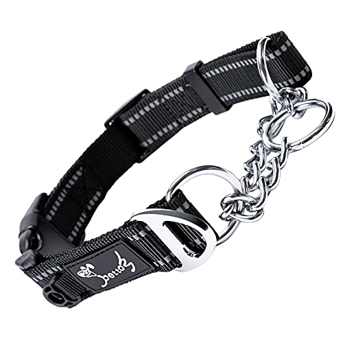PETTOM Hundehalsband, Zugstopp Halsband Hunde mit Sicherheitsschloss, Halsband Breit Verstellbar und Reflektierend für Große Mittlere und Kleine Hunde von PETTOM