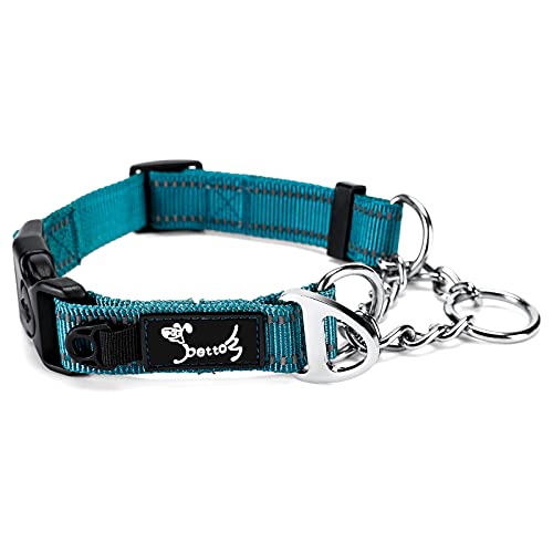 PETTOM Hundehalsband, Zugstopp Halsband Hunde mit Sicherheitsschloss, Halsband Breit Verstellbar und Reflektierend für Große Mittlere und Kleine Hunde von PETTOM