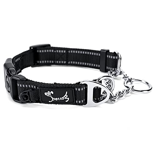 PETTOM Hundehalsband Zugstopp, Halsband Hunde Martingal mit Sicherheitsschloss Verstellbar und Reflektierend für Große Mittlere und Kleine Hunde von PETTOM