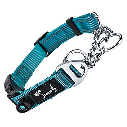 PETTOM Hundehalsband, Zugstopp Halsband Hunde mit Sicherheitsschloss, Halsband Breit Verstellbar und Reflektierend für Große Mittlere und Kleine Hunde von PETTOM