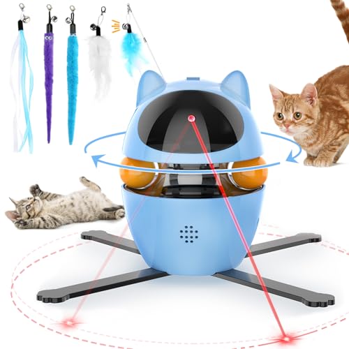 PETTOM Katzenspielzeug Selbstbeschäftigung, 3-in-1 Katzenspielzeug Elektrisch Automatisch, Interaktives Spielzeug für Katzen USB Aufladbar von PETTOM