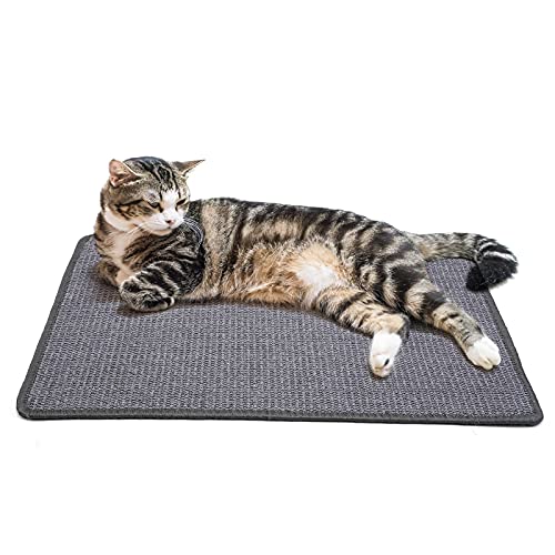 PETTOM Kratzmatte für Katzen, aus natürlichem Sisal, Kratzmatte für Katzen, Sisal, Katzen, Kätzchen, schützt Teppich und Sofas, praktisch, rutschfest, Pflegespielzeug für Krallen, rechteckig, von PETTOM
