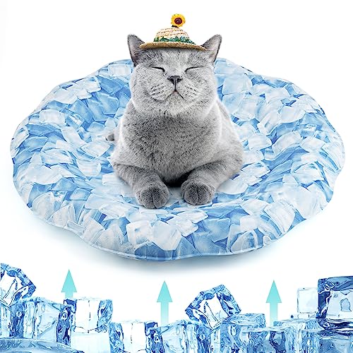 PETTOM Kühlmatte Katze Hund, Kühledecke für Katzen und Hunde Kratzfest, Selbstkühlende Hundematte 57 * 57cm Rund, Kühlkissen für Haustiere Ungiftig PETTOM Kühlmatte Katze Hund, Kühledecke für Katzen und Hunde Kratzfest, Selbstkühlende Hundematte 57 * 57cm Rund, Kühlkissen für Haustiere Ungiftig von PETTOM