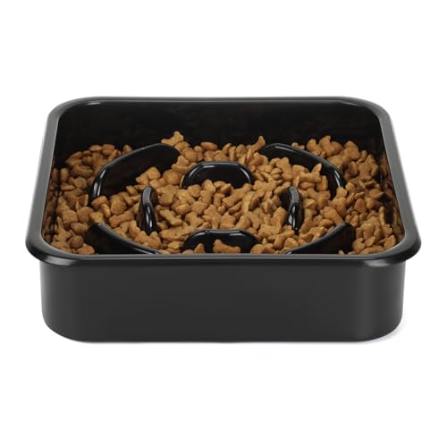 PETTOM Langsame Fütterung Hundenapf Zubehör, Langsamfutternapf Hundenapf Erhöhter Hundenapf, Anti Schling Napf Hund für Große Mittelgroße Kleine Hunde (20x20x5.3 cm) von PETTOM