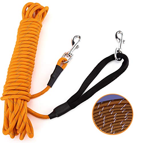 PETTOM Reflektierend Schleppleine für Hunde, 3m/5m/10m/15m/20m Seil Hundeleine Trainingsleine mit Handschlaufe & 2 Karabinerhaken, Langes Ausbildungsleine für kleine, mittelgroße Hunde (Orange, 20m) PETTOM Reflektierend Schleppleine für Hunde, 3m/5m/10m/15m/20m Seil Hundeleine Trainingsleine mit Handschlaufe & 2 Karabinerhaken, Langes Ausbildungsleine für kleine, mittelgroße Hunde (Orange, 20m) von PETTOM