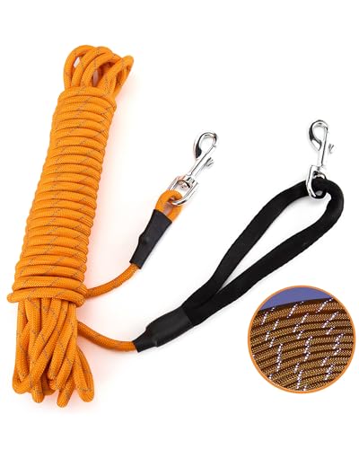 PETTOM Reflektierend Schleppleine für Hunde, 3m/5m/10m/15m/20m Seil Hundeleine Trainingsleine mit Handschlaufe & 2 Karabinerhaken, Langes Ausbildungsleine für kleine, mittelgroße Hunde (Orange, 10m) PETTOM Reflektierend Schleppleine für Hunde, 3m/5m/10m/15m/20m Seil Hundeleine Trainingsleine mit Handschlaufe & 2 Karabinerhaken, Langes Ausbildungsleine für kleine, mittelgroße Hunde (Orange, 10m) von PETTOM