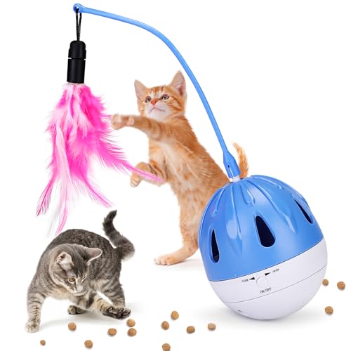 PETTOM Spielzeug für Katzen Interaktives Katzenspielzeug Katzenball Elektrisch mit Federn Katzen Spielzeug EIN Tumbler Spielzeug zum Auslaufen von Lebensmitteln Ohne Batterie PETTOM Spielzeug für Katzen Interaktives Katzenspielzeug Katzenball Elektrisch mit Federn Katzen Spielzeug EIN Tumbler Spielzeug zum Auslaufen von Lebensmitteln Ohne Batterie von PETTOM