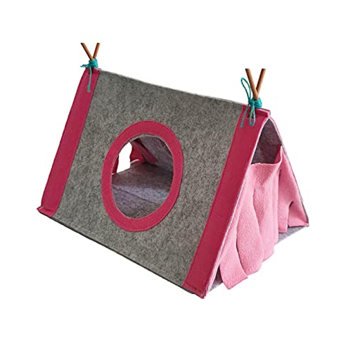 Hamster Hideout Tent Triangular Rabbit Hideaway Shelter House,Kleintier-Haus, multifunktionales Warmes Bett von PETUFUN