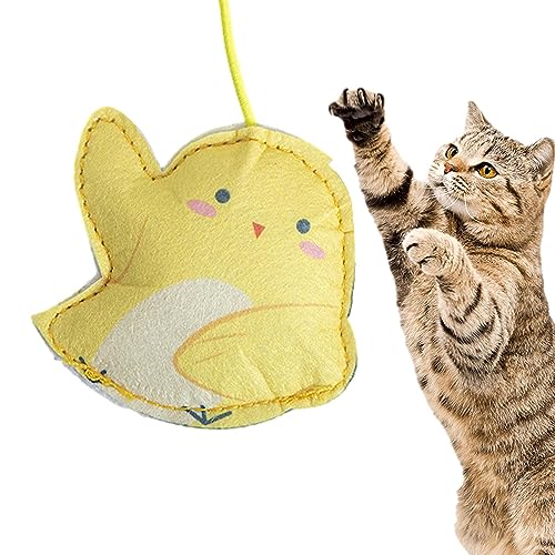 PETUFUN Interaktives Katzenspielzeug | Einziehbares Katzenspielzeug mit elastischem Seil | Lustiges Katzenspielzeug mit automatischer Tür und einziehbarem elastischem Seil für Katzensprungübungen von PETUFUN