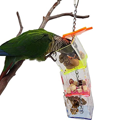 PETUFUN Transparenter Futterspender für Papageien - Transparenter, klarer Futterspender aus Acryl | Innovative Bird Treats Futterbox Boredom Buster von PETUFUN
