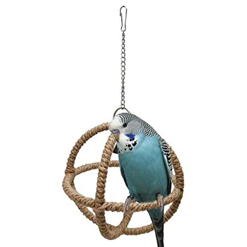 Papageienschaukel - Papageien-Seilstange mit Glocke | Käfigzubehör Vogelkauspielzeug für Papageien Wellensittiche Sittiche Nymphensittiche Kakadus Conure Petufun von PETUFUN