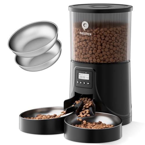 PETULTRA Automatischer Katzenfutterspender für 2 Katzen: Dual Auto Timed Feeder | 16 Tassen/4L für Katzen & kleine Hunde Futterspender | Dual Power & Easy Clean | 1-6 Mahlzeiten Portionskontrolle PETULTRA Automatischer Katzenfutterspender für 2 Katzen: Dual Auto Timed Feeder | 16 Tassen/4L für Katzen & kleine Hunde Futterspender | Dual Power & Easy Clean | 1-6 Mahlzeiten Portionskontrolle von PETULTRA