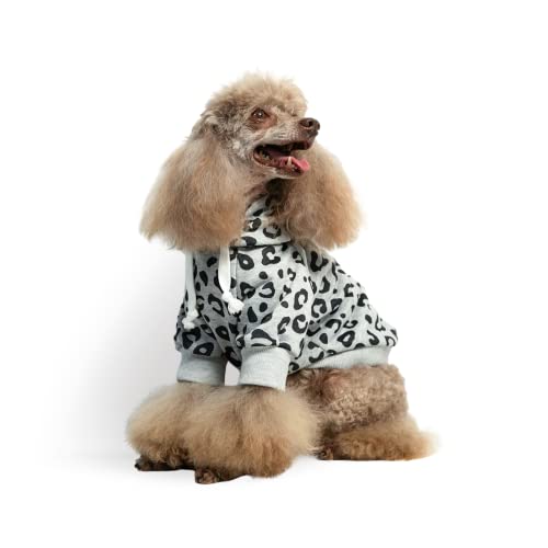 PETWIT Kapuzenpullover für kleine Hunde, Baumwolle, für kleine Hunde, Mädchen, Jungen, warme Welpen, Hunde-Kapuzenpullover, Kostüme, Sweatshirts, Hunde-Schlafanzüge (grau, klein) von PETWIT