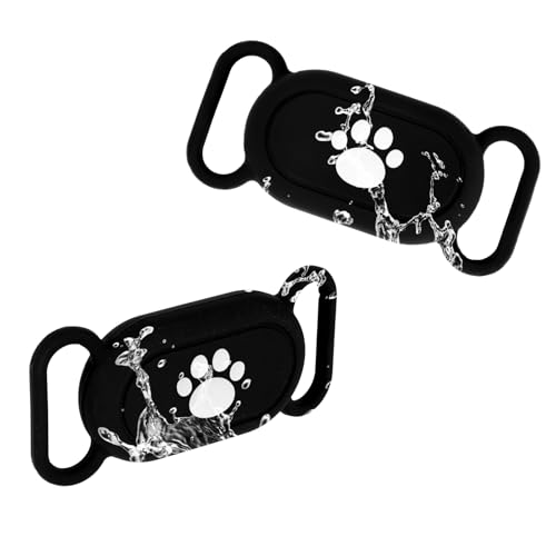 2stk Silikon-Hundehalsbandhalter für Galaxy SmartTag2, Schutzhülle für Haustierhalsband Wasserdicht Verlustsicher Katzenhalsbandhalter-Zubehör für Samsung Galaxy SmartTag2 (Schwarz) von PEUTIER