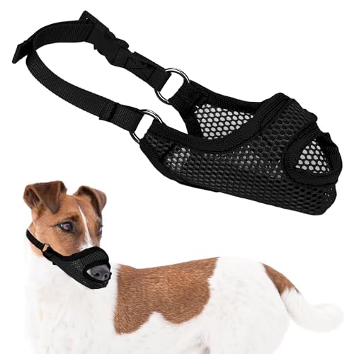 PEUTIER Maulkorb für Hunde, Weich Maulkorb Gegen Fressen mit Öffnung Vorne Atmungsaktiv Maulkorb Gegen Beißen Maulkorb für Kleine Hunde Geschenk (Schwarz) von PEUTIER