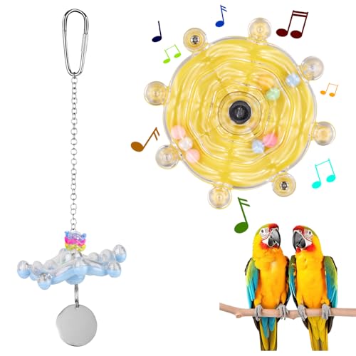 PEUTIER 2 Stück Sittich-Vogelspielzeug, Farbenfrohe Interaktive Rasseln mit Drehrad Buntes Sittich-Spielzeugrad Interaktives Lernspielzeug für Kleine und Mittelgroße Papageien PEUTIER 2 Stück Sittich-Vogelspielzeug, Farbenfrohe Interaktive Rasseln mit Drehrad Buntes Sittich-Spielzeugrad Interaktives Lernspielzeug für Kleine und Mittelgroße Papageien von PEUTIER