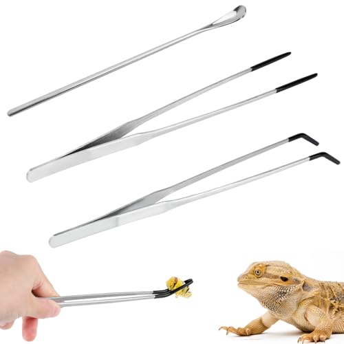 PEUTIER 3 Stück Reptilien-Futterzangen, Reptilien-Futterpinzette Gerader Clip Gebogener Clip Löffel Lange Pinzette für Terrarien Königspython-Tank-Zubehör zum Schutz der Finger PEUTIER 3 Stück Reptilien-Futterzangen, Reptilien-Futterpinzette Gerader Clip Gebogener Clip Löffel Lange Pinzette für Terrarien Königspython-Tank-Zubehör zum Schutz der Finger von PEUTIER
