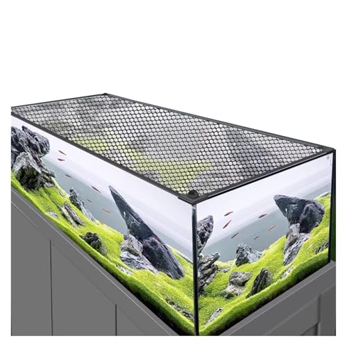 PEYNIR Aquarium Deckel Magnetischer Aquariumdeckel Quadratisches Aquarium Sprungschutznetz DIY-Aquarium-Fischschutzabdeckung Schwarzer Rahmen Weißes Netz(L100xW40cm/39.4x15.7in) von PEYNIR