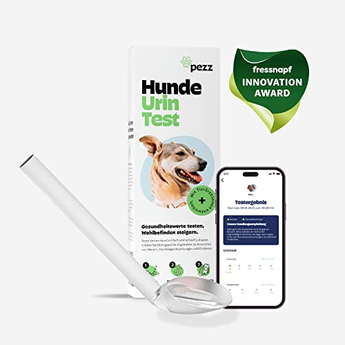 PEZZ Digitaler Urintest Kit für Hunde mit gratis App-Auswertung durch Experten, inklusive Sammelhilfe für die Urinprobe und speziellem Teststreifen für Hunde von PEZZ