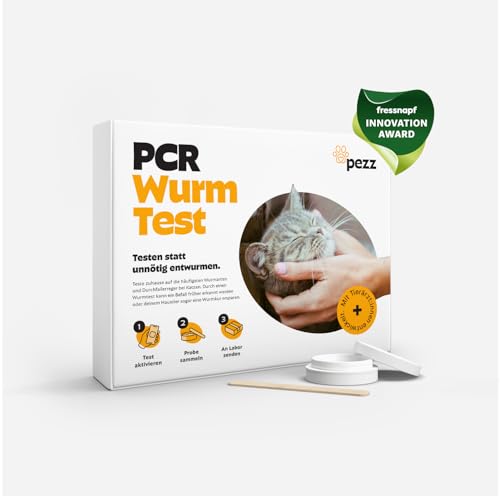 PEZZ ParaScreen PCR Wurmtest für Katzen zum Testen auf 9 häufige Wurmarten und Parasiten inkl. Giardien | Labor-Befund inkl. CT-Wert | mit gratis Labor-Versand (PCR, 1 Stück) von PEZZ