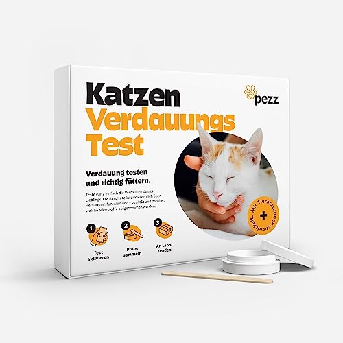PEZZ Verdauungstest für Katzen: Überprüfung der Verdauungsqualität und Nährstoffaufnahme | Individuelle Ernährungsbedürfnisse als Labor-Befund | Kostenloser Labor-Versand von PEZZ