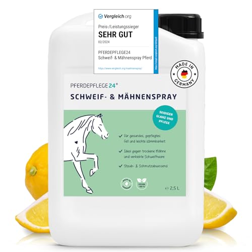 PFERDEPFLEGE24 Schweif und Mähnenspray für Pferde 2,5l - VERGLEICHSSIEGER - Brillanter Glanz, leichte Kämmbarkeit & Gesundes Fell - Mähnen und Schweifspray für Pferde in 5 Größen PFERDEPFLEGE24 Schweif und Mähnenspray für Pferde 2,5l - VERGLEICHSSIEGER - Brillanter Glanz, leichte Kämmbarkeit & Gesundes Fell - Mähnen und Schweifspray für Pferde in 5 Größen von PFERDEPFLEGE24