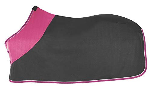 PFIFF 100983 Polarfleecedecke Fleecedecke Pferdedecke Abschwitzdecke, Grau/Pink, 145 von PFIFF