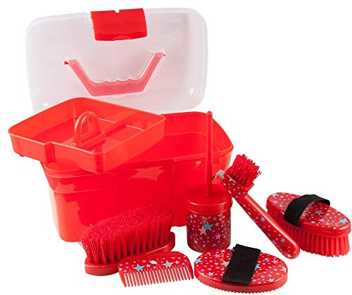 PFIFF 101752 gefüllte Putzkiste Sternenzauber, Putzbox mit Putzzeug Pferdepflege Rot PFIFF 101752 gefüllte Putzkiste Sternenzauber, Putzbox mit Putzzeug Pferdepflege Rot von PFIFF