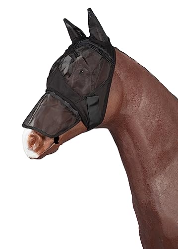 PFIFF 102345 Fliegenmaske mit abnehmbarem Nüsternschutz, schwarz S von PFIFF