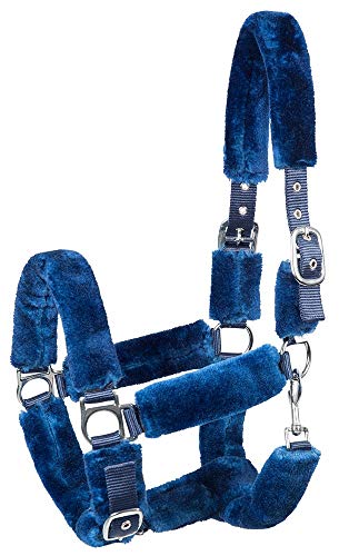 PFIFF 102583 Halfter 'Cozy', mit Kunstfell, dunkelblau Pony von PFIFF
