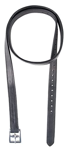 PFIFF 102697 Steigbügelriemen Noble, Leder Riemen Steigbügel Schwarz 140 cm von PFIFF