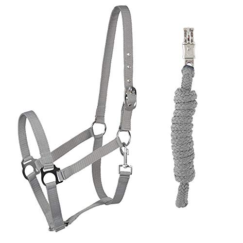 PFIFF 102931 Halfter und Strick Set, Kunststoffhalfter Führstrick, Grau Pony von PFIFF