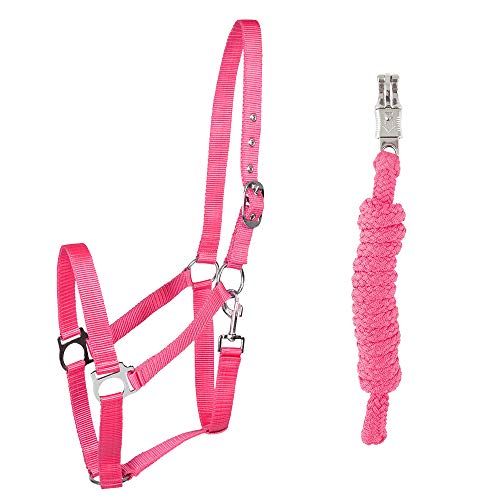 PFIFF 102931 Halfter und Strick Set, Kunststoffhalfter Führstrick, Pink Pony von PFIFF