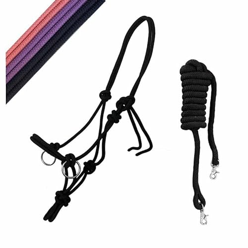 PFIFF Knotenhalfter mit Zügel aus stabilem Seilmaterial mit Snapkarabiner dunkelblau (Cob) von PFIFF