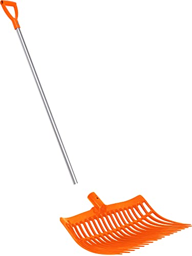 PFIFF Schwedengabel Dunggabel 40 cm breit Komplett Set mit Stiel, Orange von PFIFF