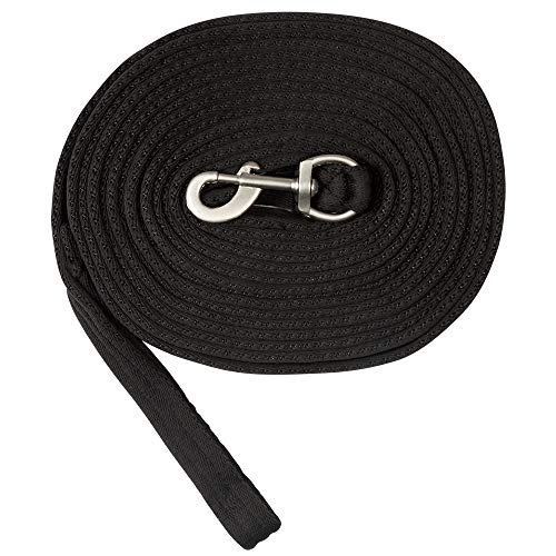 Pfiff 101196 Softlonge, Longe Longierleine, Wirbel Karabinerhaken, ca 8,20 Meter, schwarz von PFIFF