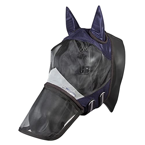 Pfiff 102947 Fly Protection Fliegenmaske mit UV-Schutz, Nasenschutz Blau, Pony von PFIFF