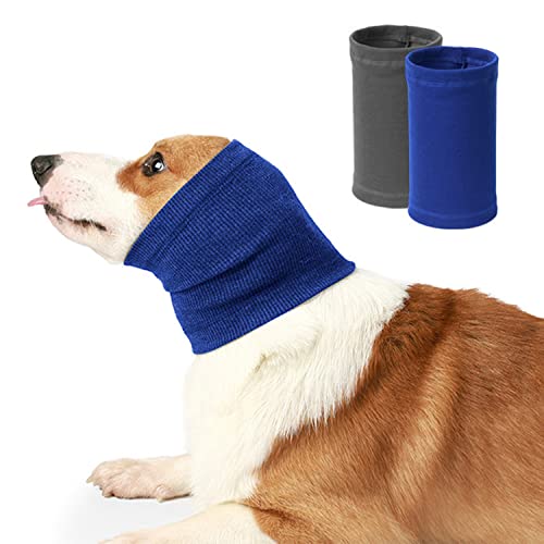 Ohrenschützer für Hunde, beruhigend für Haustiere, bequeme und Angstabdeckung, geräuschreduzierend, waschbar (S, Blau, Grau) von PFLYPF