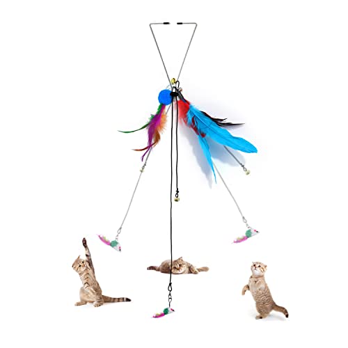 PFLYPF 3-teiliges Katzenspielzeug-Set mit Federfeder, Spielzeug mit Glocke, lustiges Katzenspielzeug, Katzenspielzeug für Haustiere PFLYPF 3-teiliges Katzenspielzeug-Set mit Federfeder, Spielzeug mit Glocke, lustiges Katzenspielzeug, Katzenspielzeug für Haustiere von PFLYPF