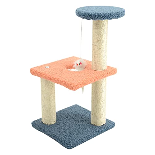 Katzenbaum für Indoor-Katzen - Niedlicher Katzenbaum - Katzenkletterer Mehrschichtiges Design, Katze liegend und ruhend Quadratischer Plattenboden für Katze und kleine Katze Pfrank von PFRANK