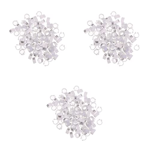 300 Stück Clip-On-Vogelbeinringe for Tauben, Papageien und Küken – Bunte Identifikationsringe(3 Packs) von PGPGP