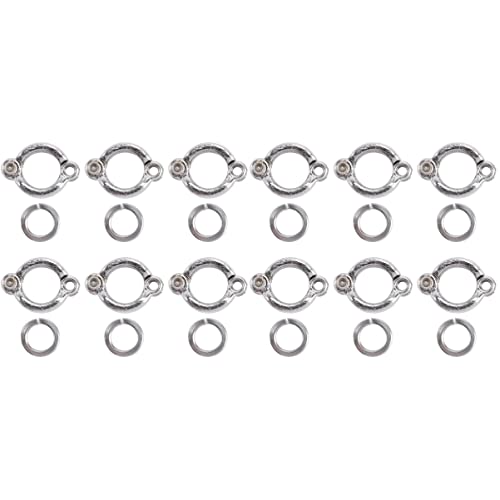 Vogelbeinringe aus Edelstahl for Papageien und Tauben, 1 x 1 cm, 6er-Pack, Fußbänder mit U-förmiger Öffnung und Clip(Silverx2pcs) von PGPGP