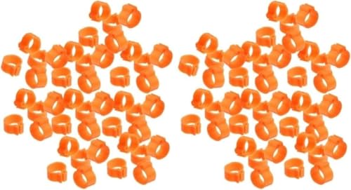 Wiederverwendbare Vogelbeinringe for Tauben, Papageien, Hühner und Kanarienvögel – 100 Stück Geflügelfußbänder – 1,30 x 1,30 x 0,70 cm(2 Packs) von PGPGP