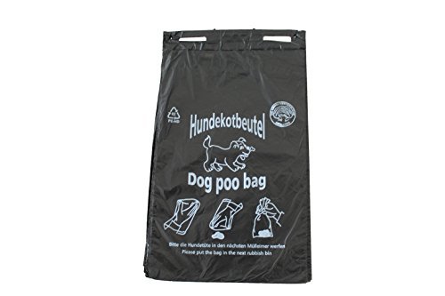 1000 Hundekotbeutel Hundetüten Gassibeutel biologisch abbaubar selbstzersetzend Farbe schwarz bedruckt weiß Hundekottüten abreissbar 20 x 32 cm gelocht von Epicing