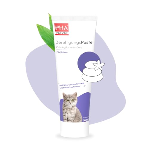 PHA BeruhigungsPaste für Katzen - gegen Stress, Angst, Unruhe, bei Autofahrt, Tierarzt, Silvester, mit Hopfen & Tryptophan, Anti-Stress Mittel, 100 ml von PHA PETVET